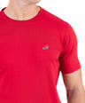 Crocodile Crew Neck Single Jersey Action Fit - Crimson