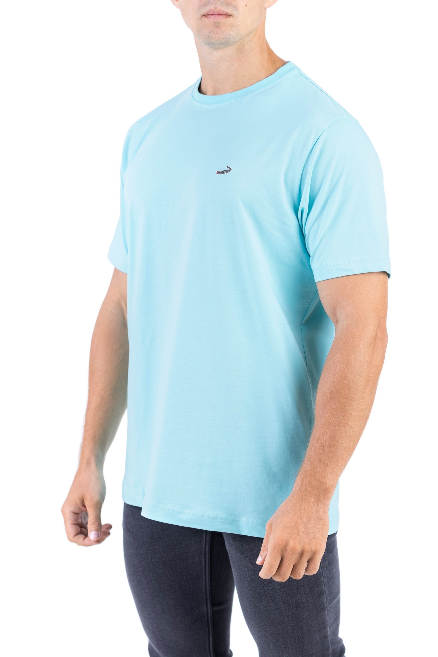 Crocodile Crew Neck Single Jersey Regular Fit - Baby Blue