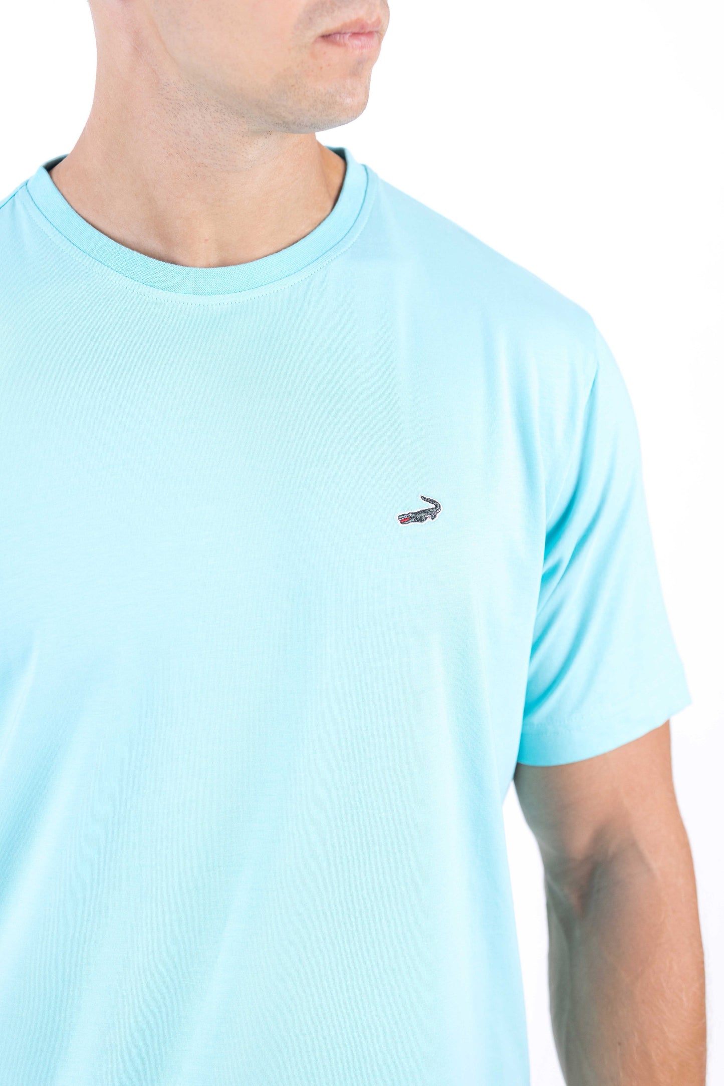 Crocodile Crew Neck Single Jersey Regular Fit - Baby Blue