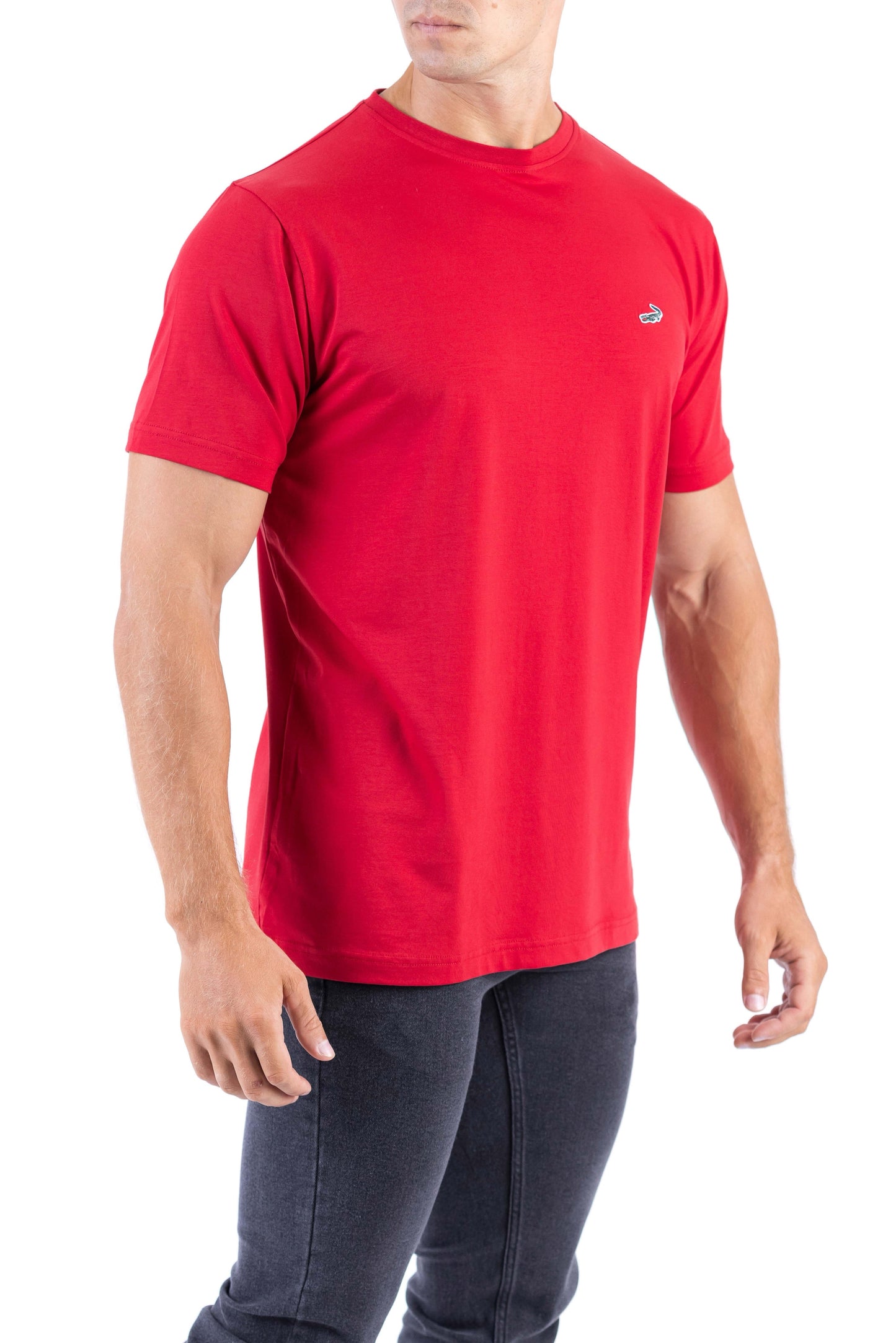 Crocodile Crew Neck Single Jersey Regular Fit - Crimson