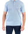 Crocodile Printed Slim Fit Polo - Methly Blue