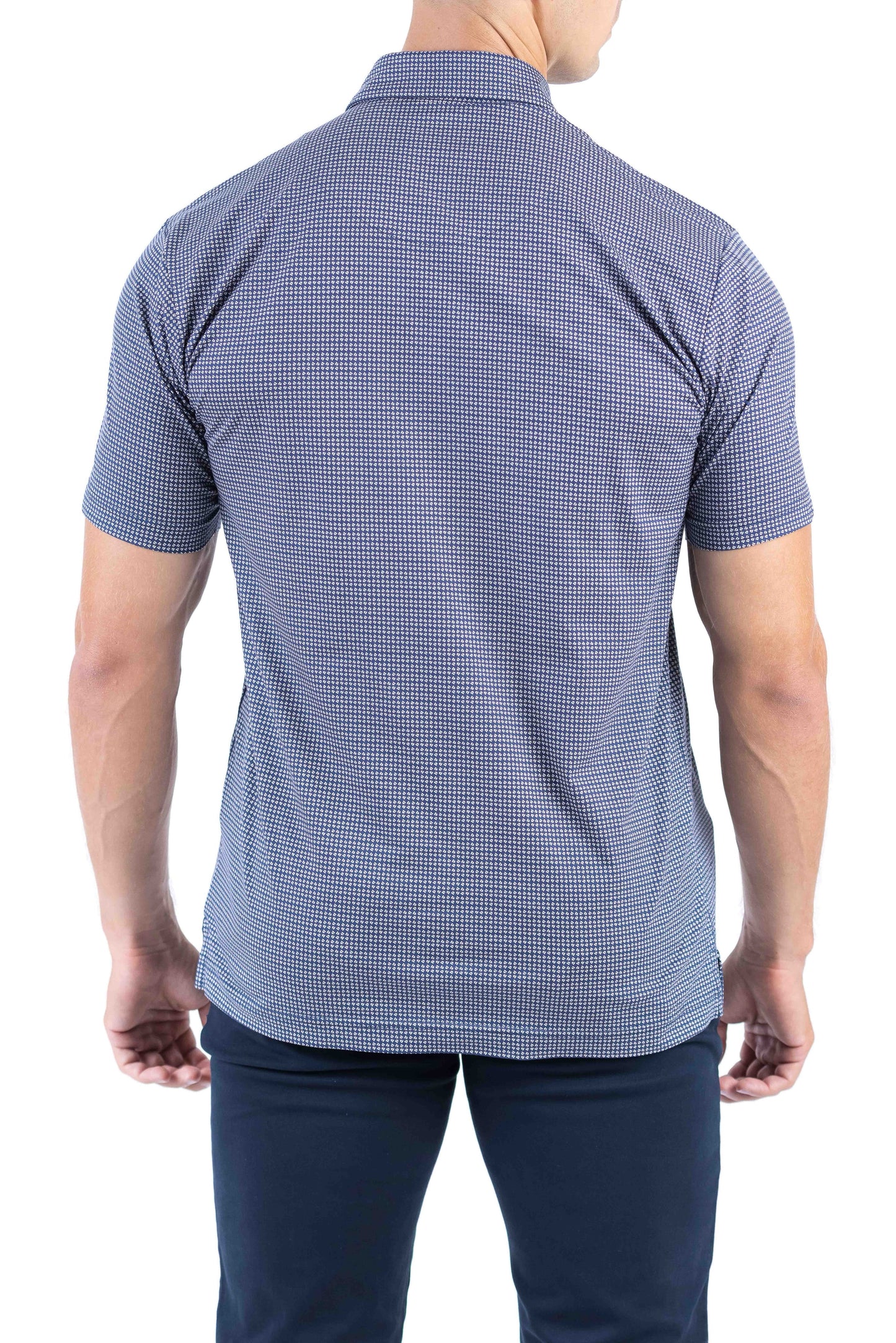 Crocodile Printed Slim Fit Polo - True Navy