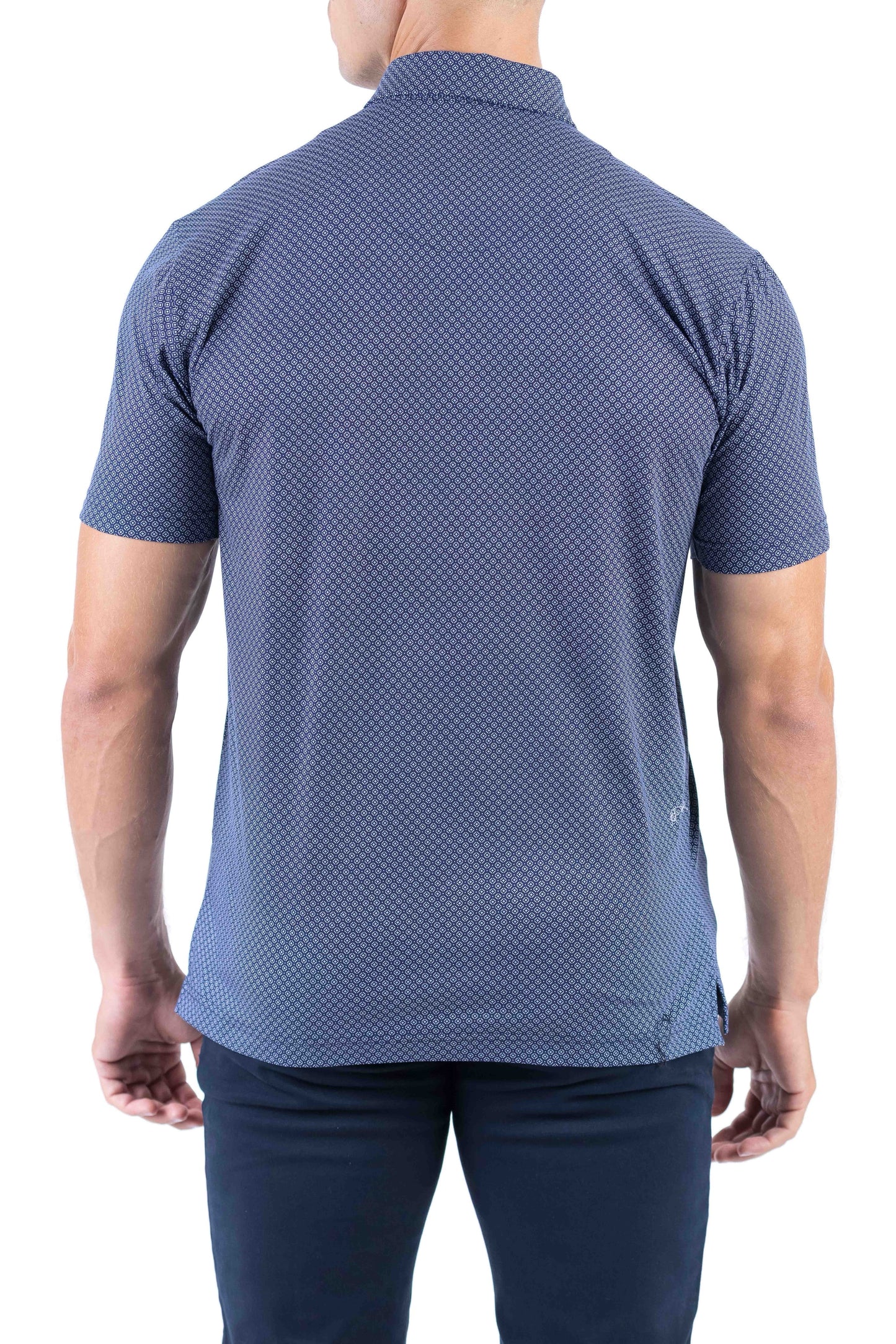 Crocodile Printed Slim Fit Polo - Twilight