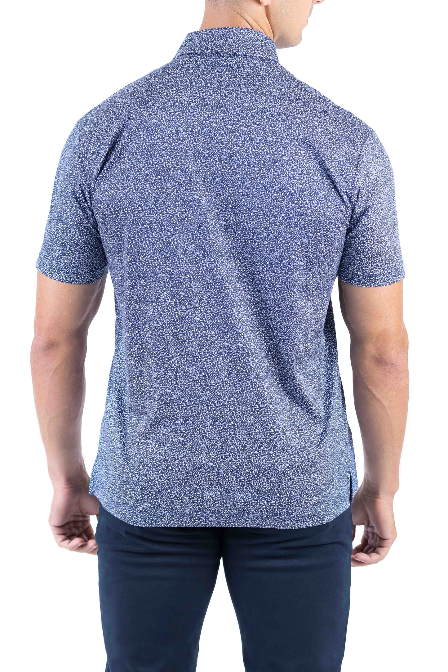 Crocodile Printed Slim Fit Polo - Gray Down