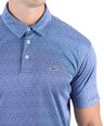 Crocodile Printed Slim Fit Polo - Gray Down