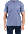 Crocodile Printed Slim Fit Polo - Vista Blue