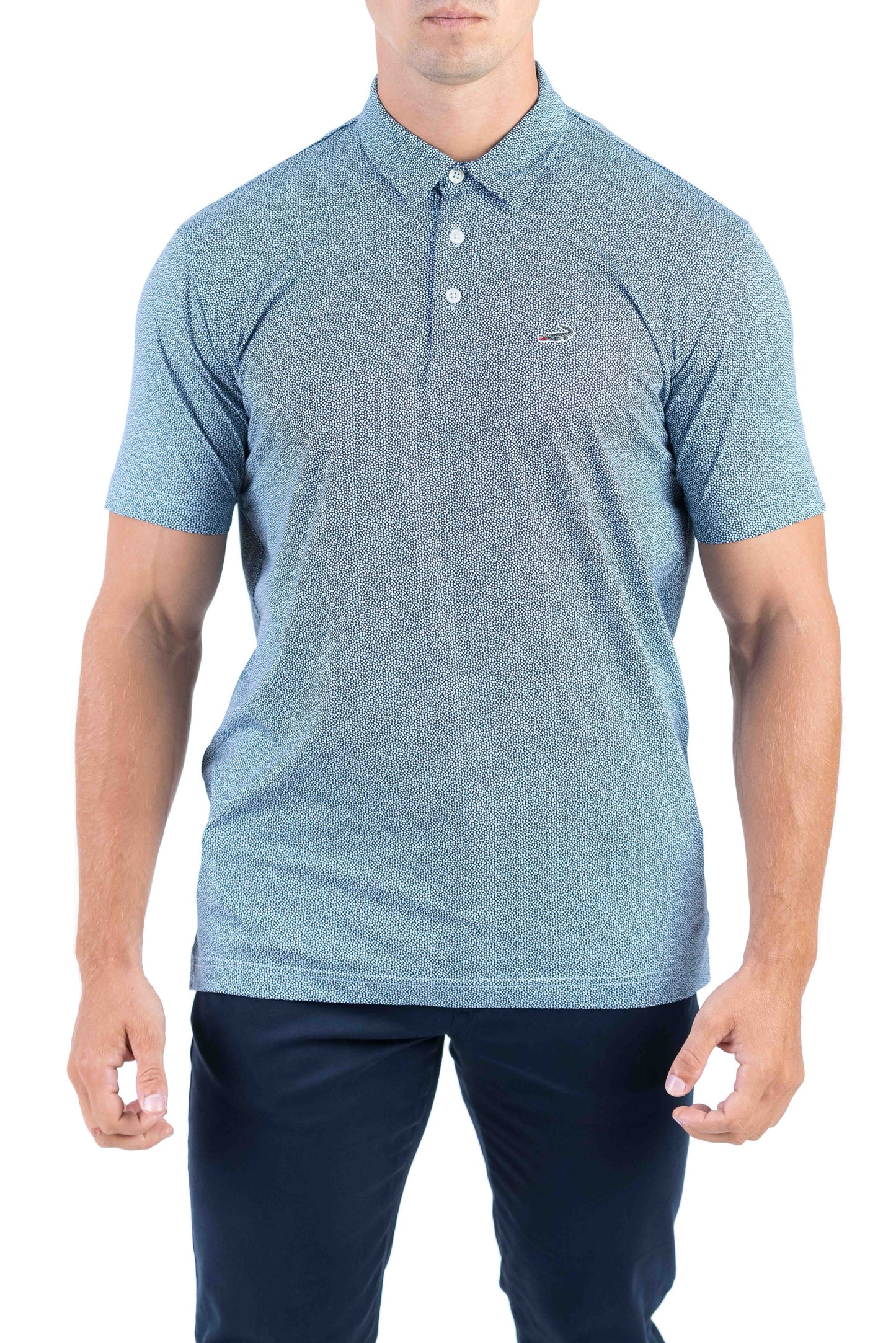 Crocodile Printed Slim Fit Polo - Green