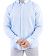 Crocodile Plain Linen  Slim Fit Shirt - Cashmere Blue