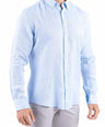 Crocodile Plain Linen  Slim Fit Shirt - Cashmere Blue