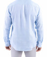Crocodile Plain Linen  Slim Fit Shirt - Cashmere Blue