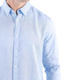 Crocodile Plain Linen  Slim Fit Shirt - Cashmere Blue