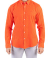 Crocodile Plain Linen  Slim Fit Shirt - Tango Red