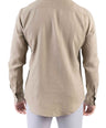 Crocodile Plain Linen  Slim Fit Shirt - Olive