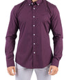 Crocodile Semi Casual Plain Slim Fit Shirt - Oxblood Red