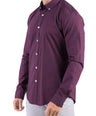 Crocodile Semi Casual Plain Slim Fit Shirt - Oxblood Red