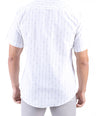 Crocodile Stripe Linen  Slim Fit Shirt - Cloud Burst