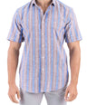 Crocodile Stripe Linen  Slim Fit Shirt - Chocolate Truffel