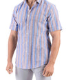Crocodile Stripe Linen  Slim Fit Shirt - Chocolate Truffel