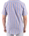 Crocodile Stripe Linen  Slim Fit Shirt - Chocolate Truffel
