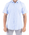 Crocodile Stripe Linen  Slim Fit Shirt - Dream Blue