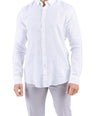 Crocodile Plain Linen  Slim Fit Shirt - White