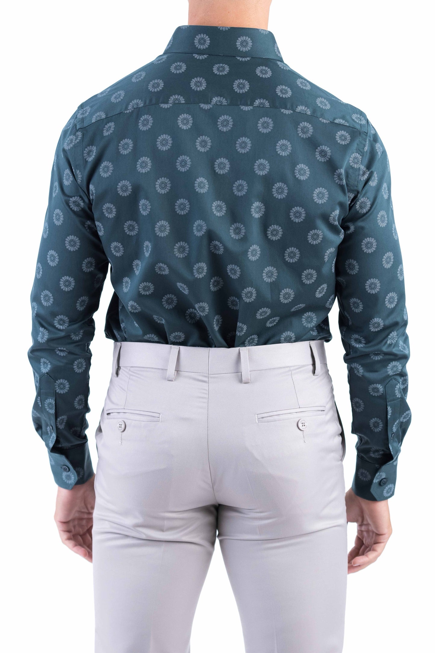Crocodile Printed Evening Slim Fit Shirt - Posy Green