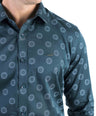 Crocodile Printed Evening Slim Fit Shirt - Posy Green