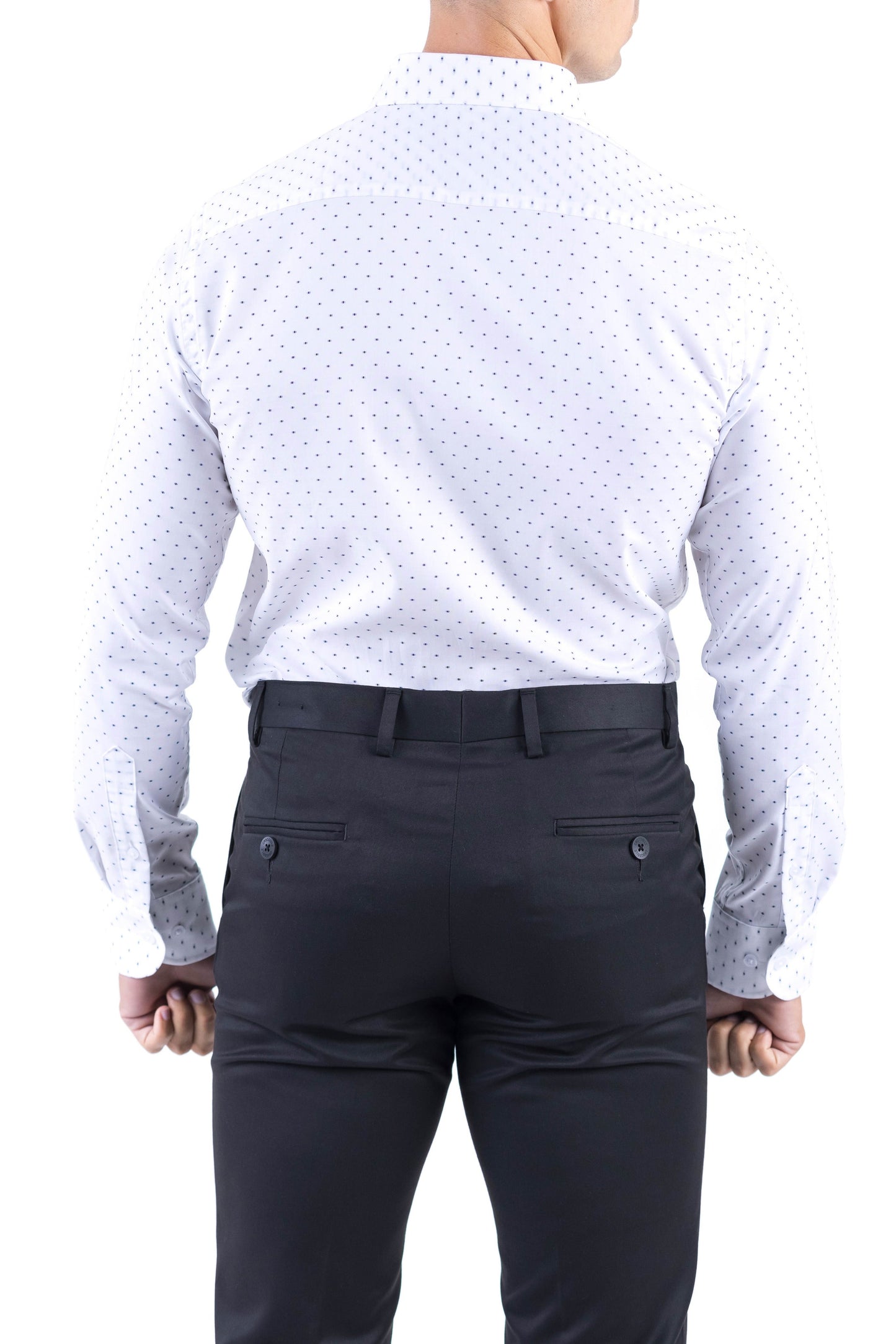 Crocodile Men Formal Printed Slim Fit Shirt - Blue