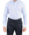 Crocodile Men Formal Stripe Slim Fit Shirt - Blue