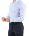 Crocodile Men Formal Stripe Slim Fit Shirt - Blue