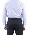 Crocodile Men Formal Stripe Slim Fit Shirt - Blue