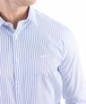 Crocodile Men Formal Stripe Slim Fit Shirt - Blue