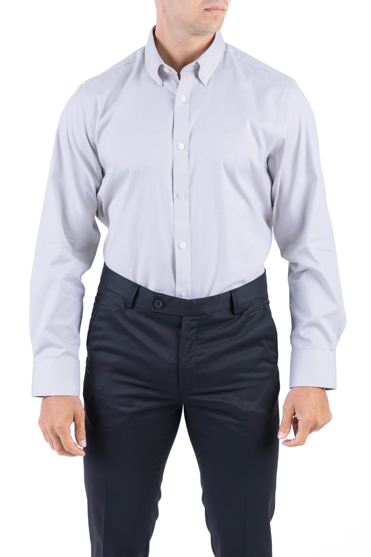 Crocodile Men Formal Plain Regular Fit Shirt - Cream