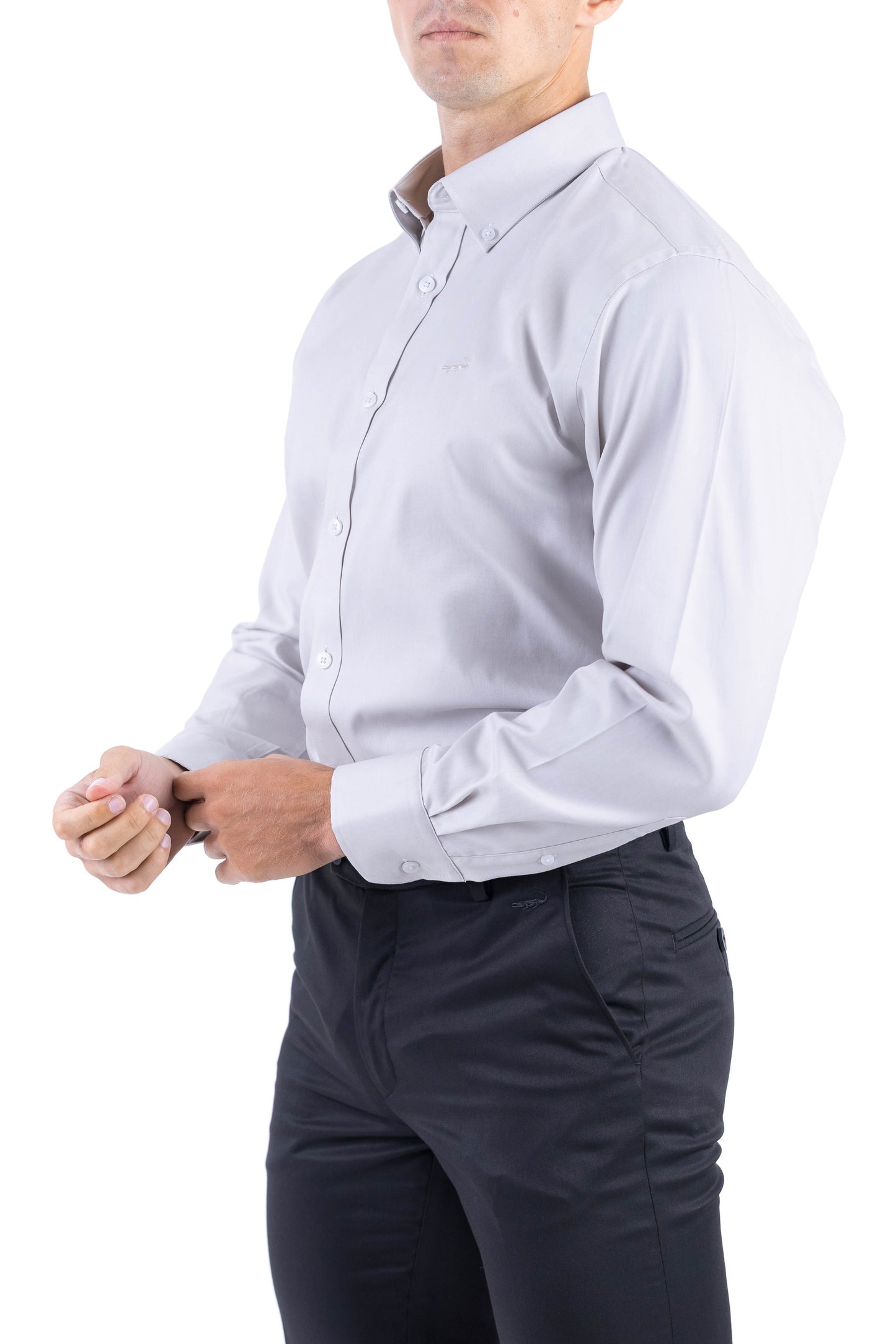 Crocodile Men Formal Plain Regular Fit Shirt - Cream