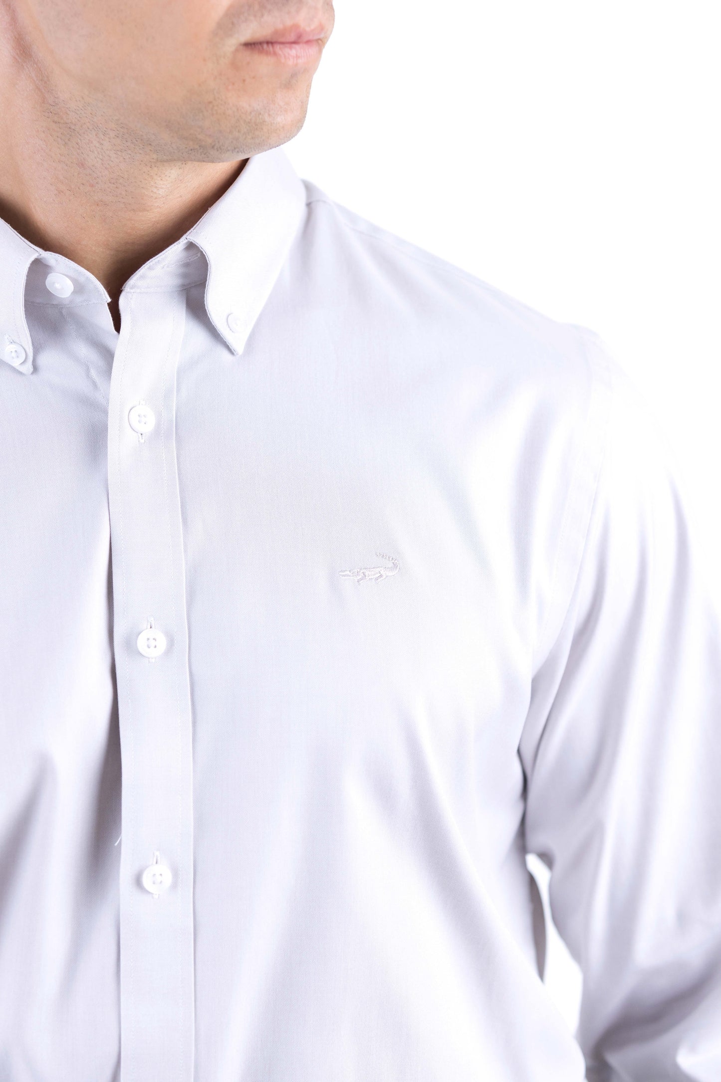 Crocodile Men Formal Plain Regular Fit Shirt - Cream
