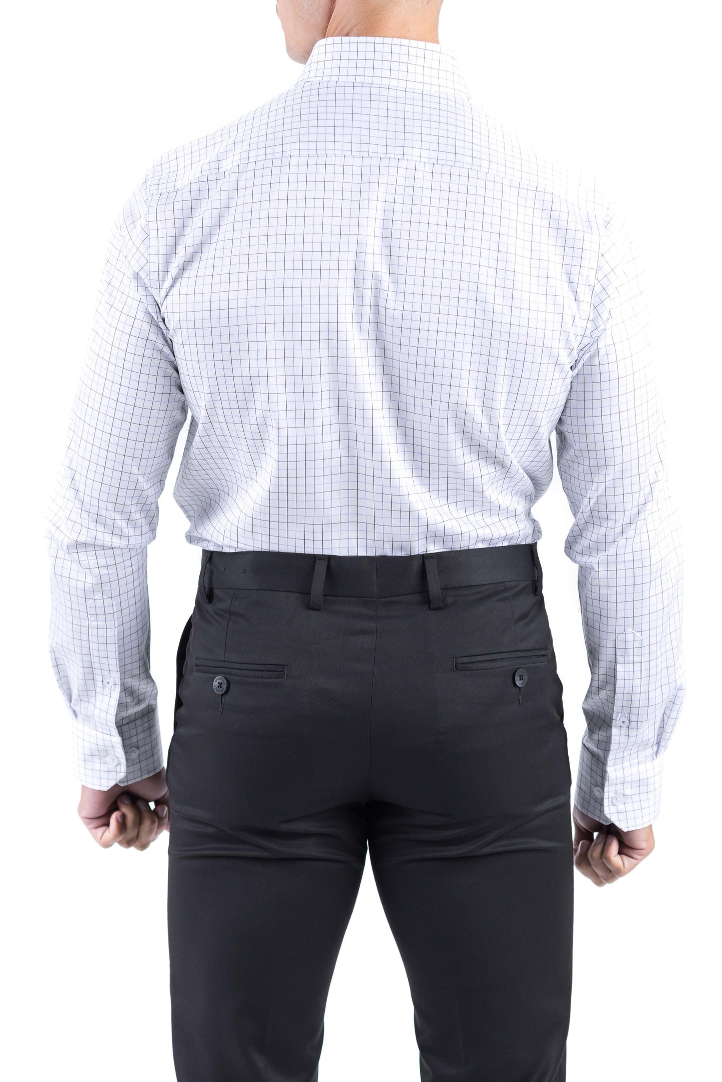 Crocodile Men Formal Checks Slim Fit Shirt - Insignia Blue