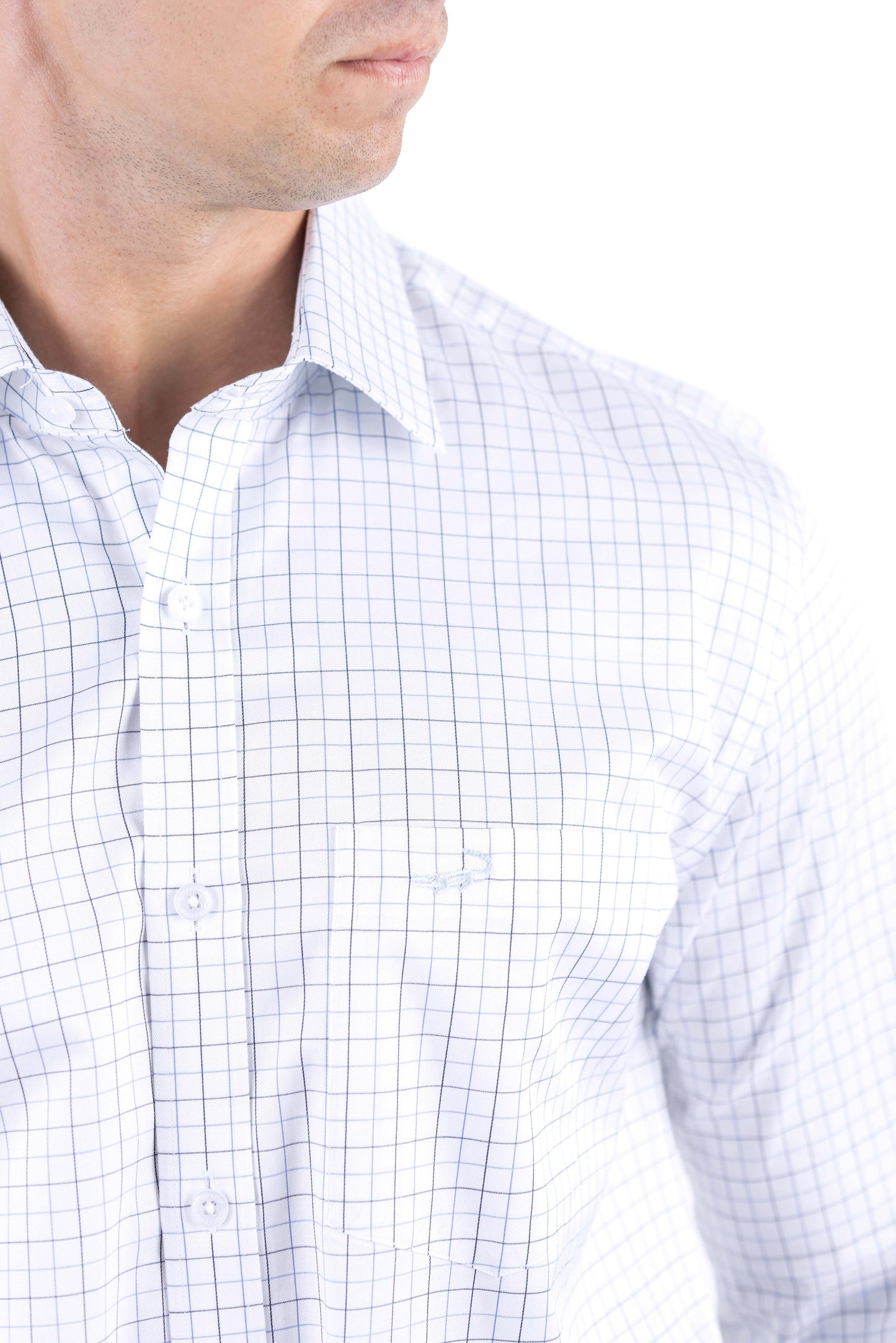 Crocodile Men Formal Checks Slim Fit Shirt - Insignia Blue
