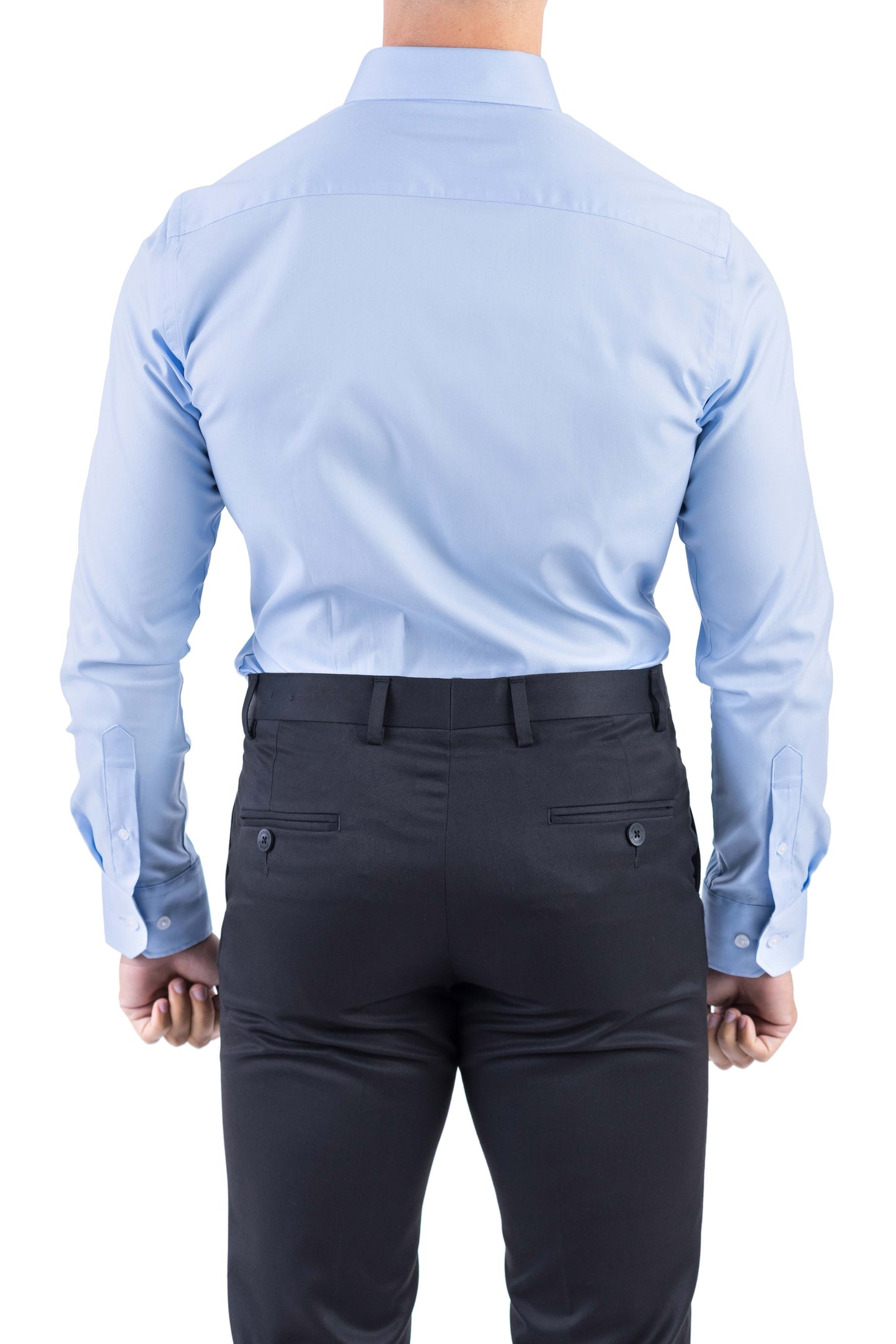 Crocodile Men Formal Plain Slim Fit Shirt - Sky Blue