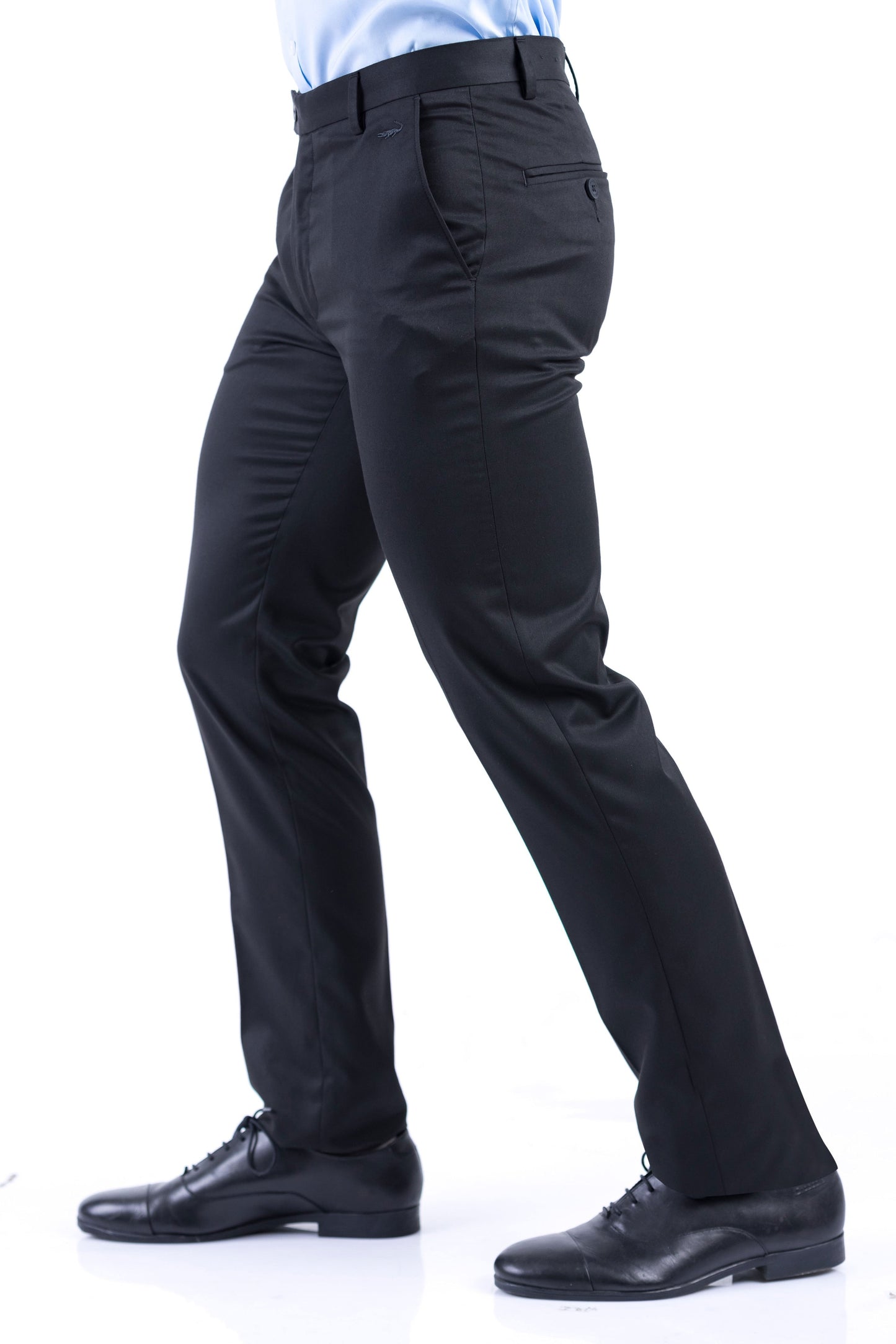 Crocodile Formal Entry Twill Slim Fit Trouser - Black