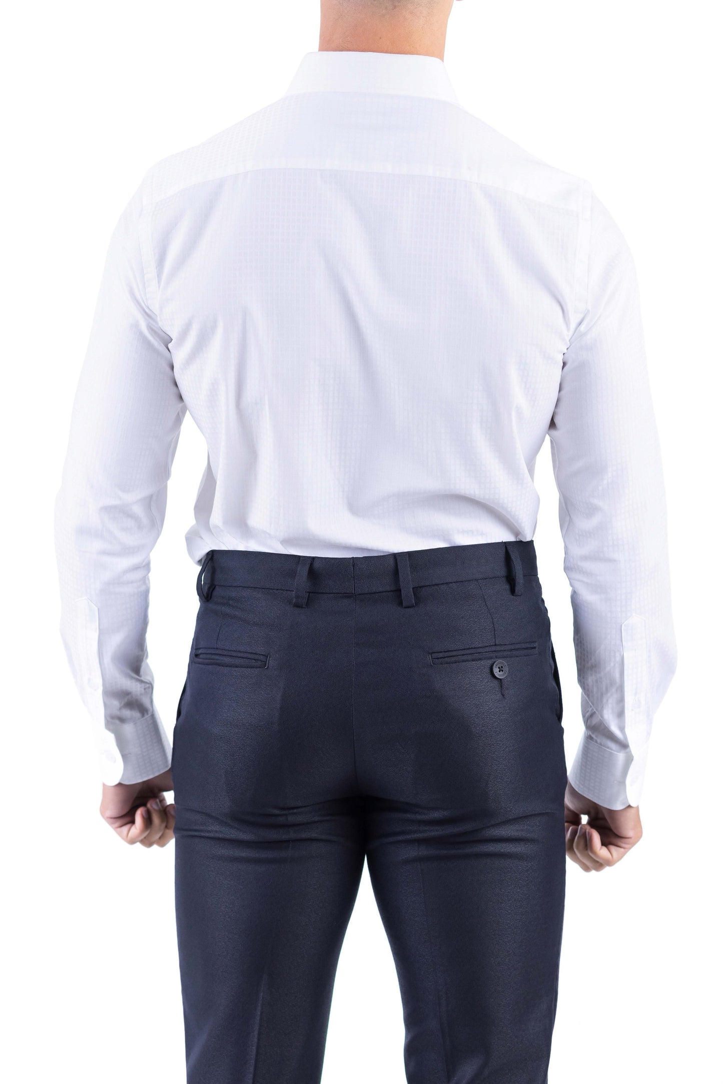 Crocodile Men Formal Plain Slim Fit Shirt - Snow White
