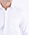 Crocodile Men Formal Plain Slim Fit Shirt - Snow White