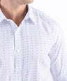 Crocodile Men Formal Printed Slim Fit Shirt - Baby Blue
