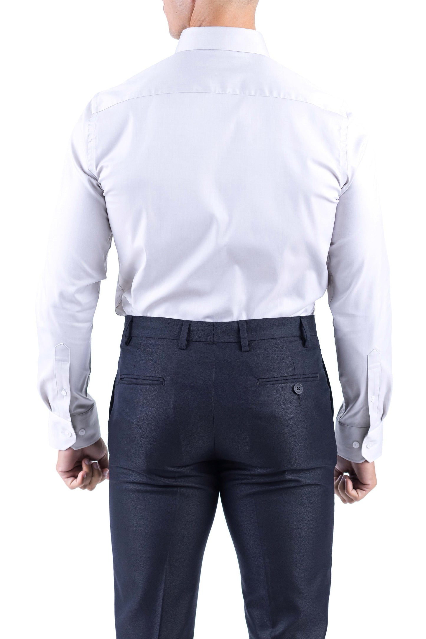 Crocodile Men Formal Plain Slim Fit Shirt - Cream