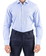 Crocodile Men Formal Stripe Regular Fit Shirt - Blue