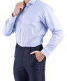 Crocodile Men Formal Stripe Regular Fit Shirt - Blue