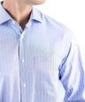 Crocodile Men Formal Stripe Regular Fit Shirt - Blue