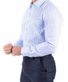 Crocodile Men Formal Checks Slim Fit Shirt - Navy