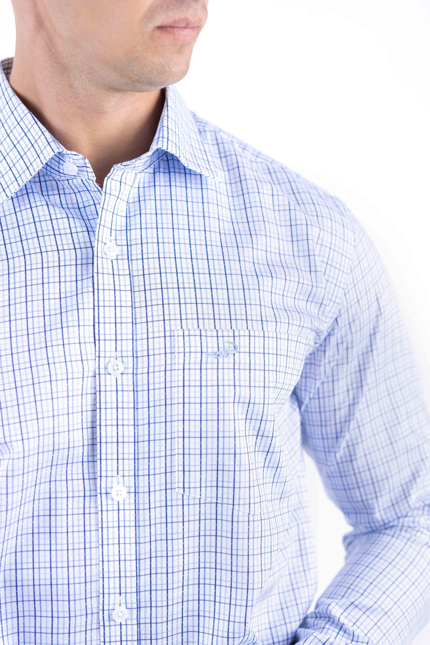 Crocodile Men Formal Checks Slim Fit Shirt - Navy