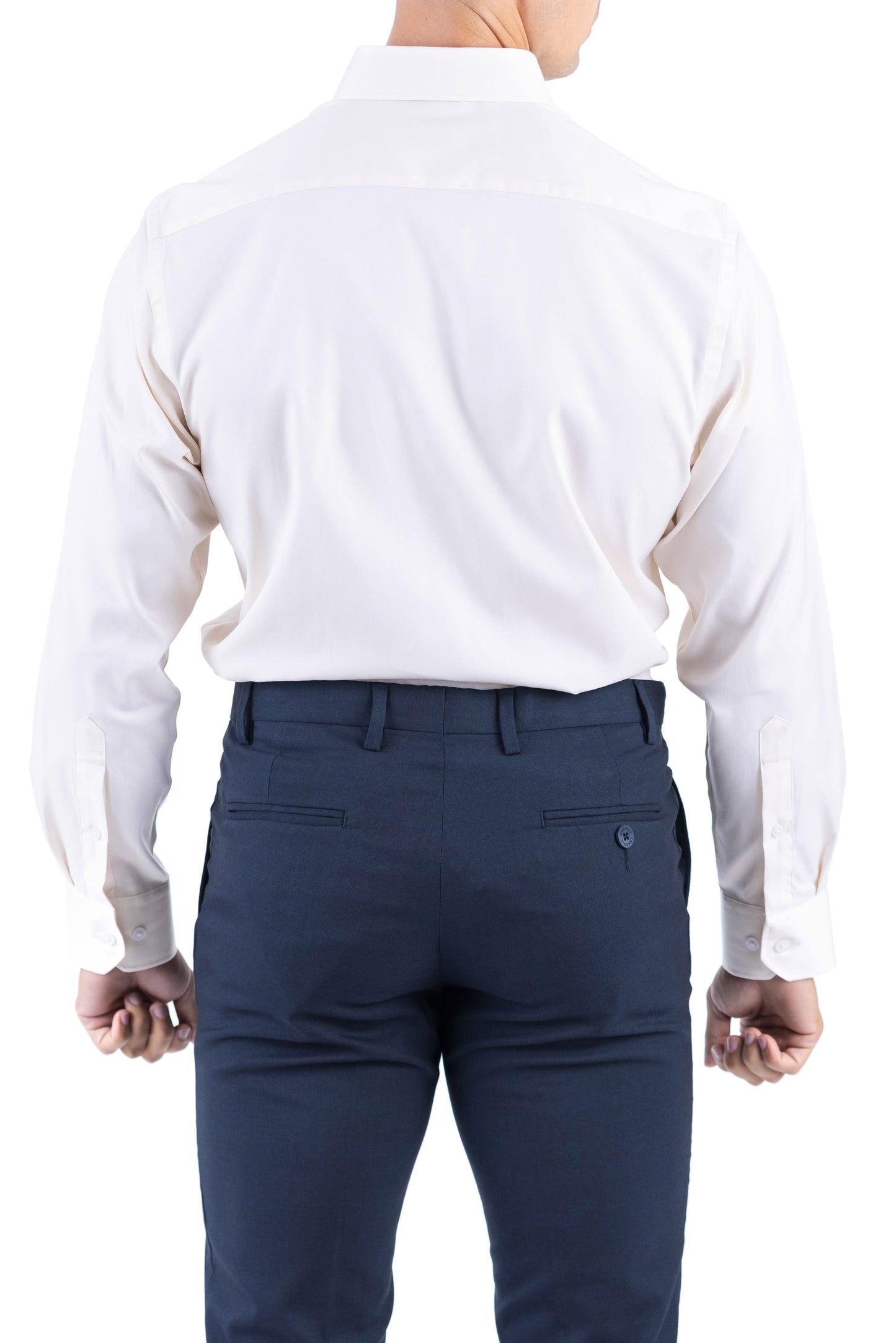 Crocodile Men Formal Plain Regular Fit Shirt - Cream Gold