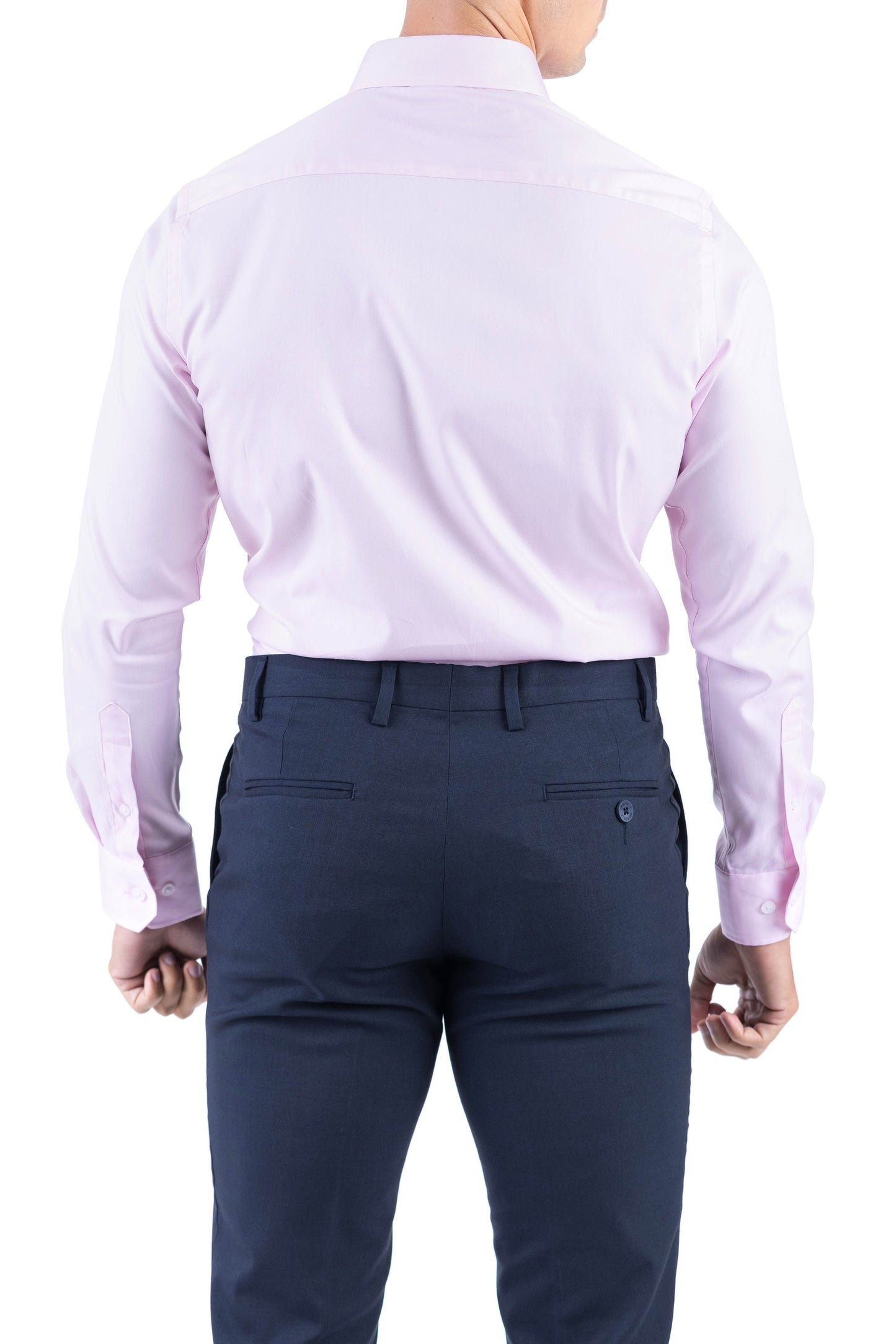 Crocodile Men Formal Plain Slim Fit Shirt - Light Pink